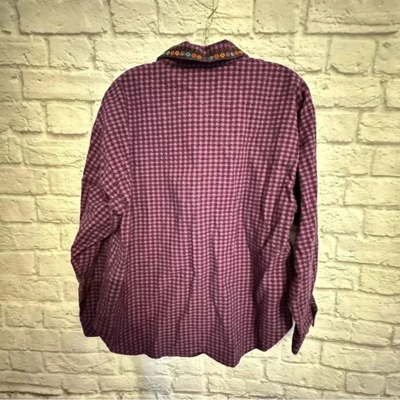 Vintage Hang Ten Southwest Houndstooth Button Front Shirt Size Large 80s/90s - Picture 8 of 12
